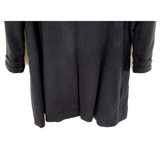 EUC! Katherine Kelly Black 100% Cashmere Button Up Long Coat Women Sz 14 - Picture 8 of 10